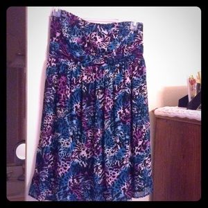 Torrid Strapless Multi Color Dress